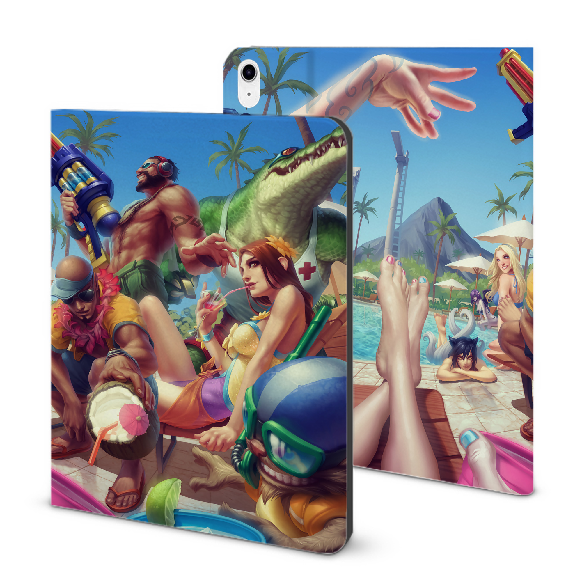 （画像用） リーグ・オブ・レジェンド League of Legends LOL IPad ケース ブック型 PUレザー TPU 耐衝撃 軽量 薄型 ペン収納なし 全面保護 IPad 各モデル対応